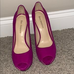 Magenta peep toe heels. Perfect for spring!